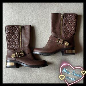 Vince Camuto Waveera Brown Moto Boot Size 6